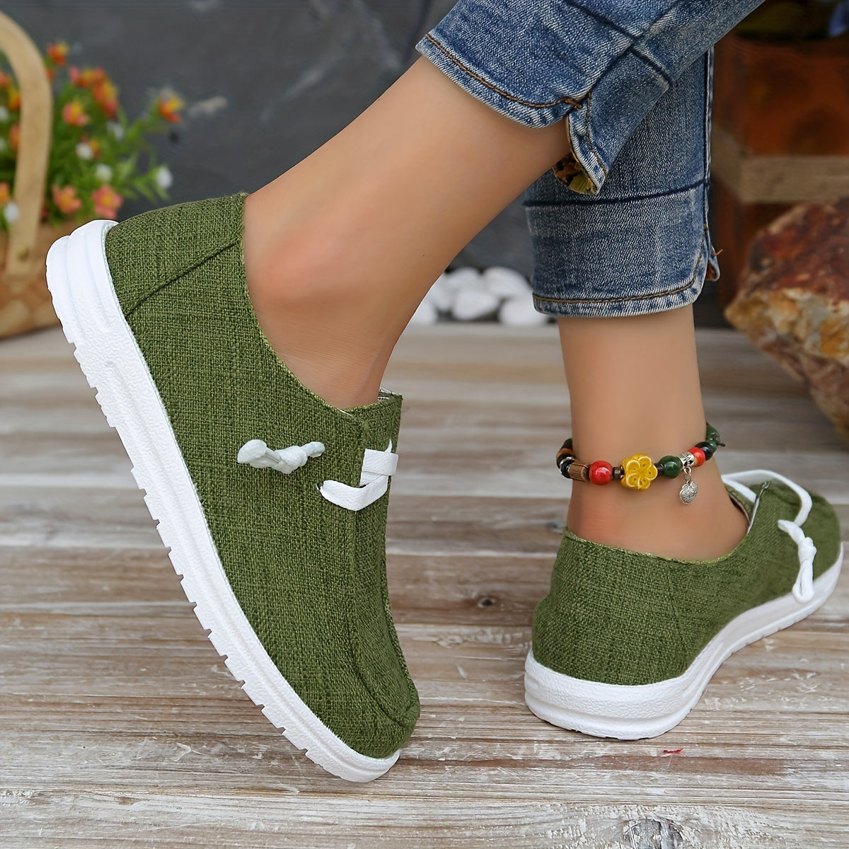 Women's Solid Color Canvas Shoes, Casual Lace Up Outdoor Shoes, Lightweight Low Top Walking Shoes